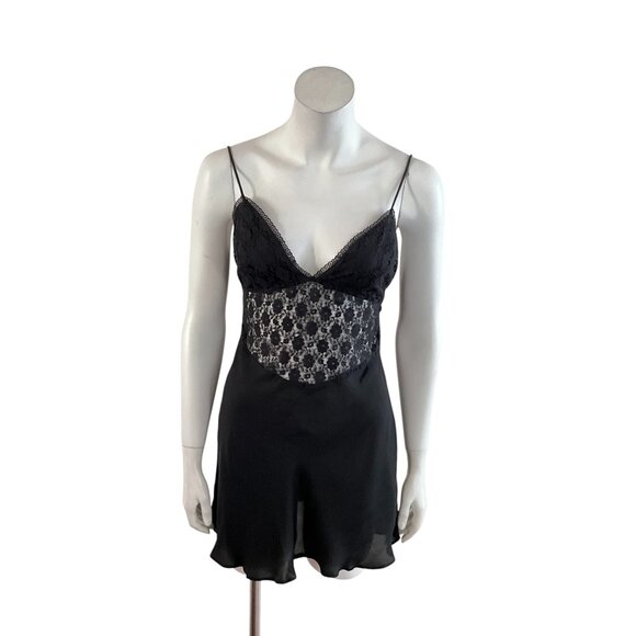 Free People New Love Mini Slip Black Lace Chemise Slip Dress S - Picture 4 of 15